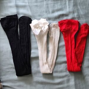 Black, White, and Red Tights Set